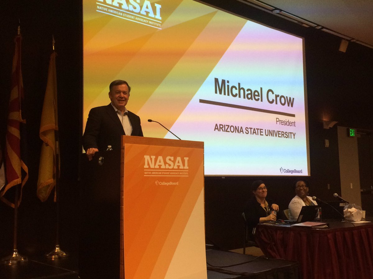 CB_Forums's tweet photo. .@michaelcrow, President of @ASU, talks to the crowd at #NASAI16 about advancing American Indian students. https://t.co/uIMWwXDxu5