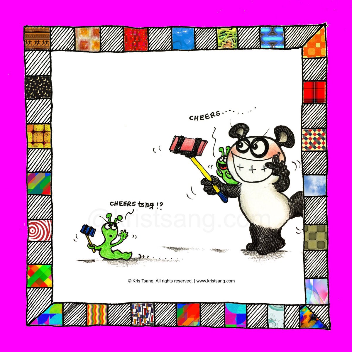 kristsangart's tweet photo. Selfie. Cheers! Cheers乜呀?#selfie #cheers #乜呀 #bearcat #panda #notpanda #diary #summer #adventures #bearcatsdiary https://t.co/FIc4N1XjHV