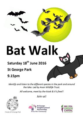 avonwt's tweet image. Date for your diary - Free Bat Walk at St George's Park, Bristol on Saturday 18 June! Great activity for #30DaysWild