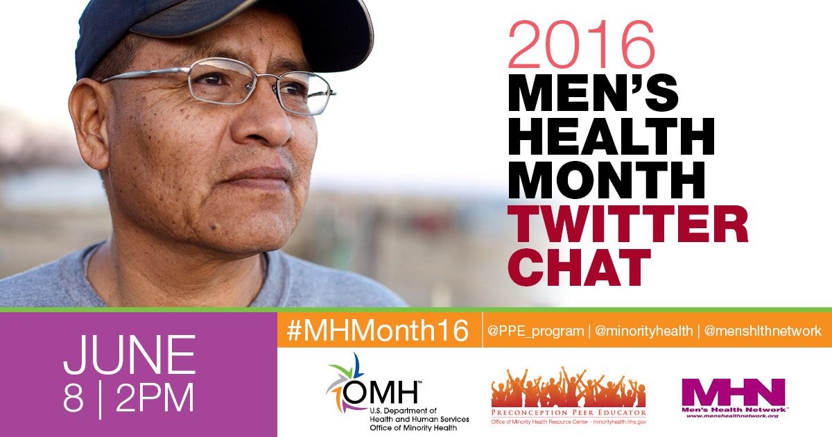 DrMerminCDC's tweet photo. #Men, join @MinorityHealth on TOMORROW at 2pm for the #MHMonth2016 chat! #MHMonth2016 https://t.co/NMtBH8Cwe0