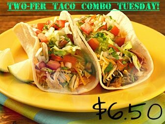 Okay taco lovers, your time has come! 
Get two tacos, rice &amp; beans, and a 21oz drink for $6.50. #TDM #moseslake