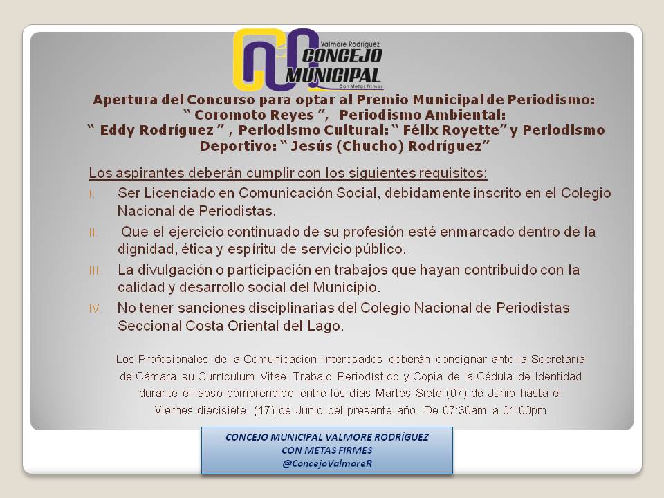 ¡Apertura Concurso Día del Periodista!