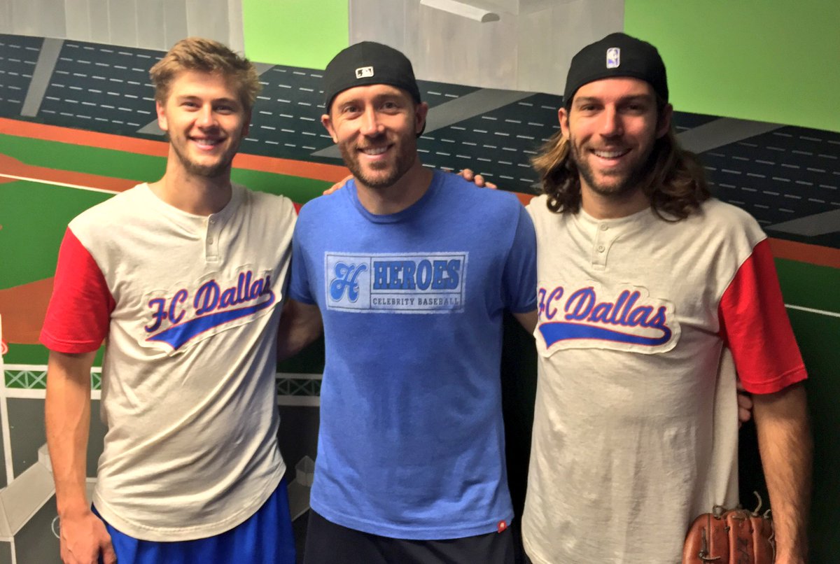 FCDallas's tweet photo. Hey @swish41, the guys hit the batting cages this morning getting ready for the @HeroesCelebrity Game on Friday! βΎοΈ https://t.co/DlHUgVf6fr