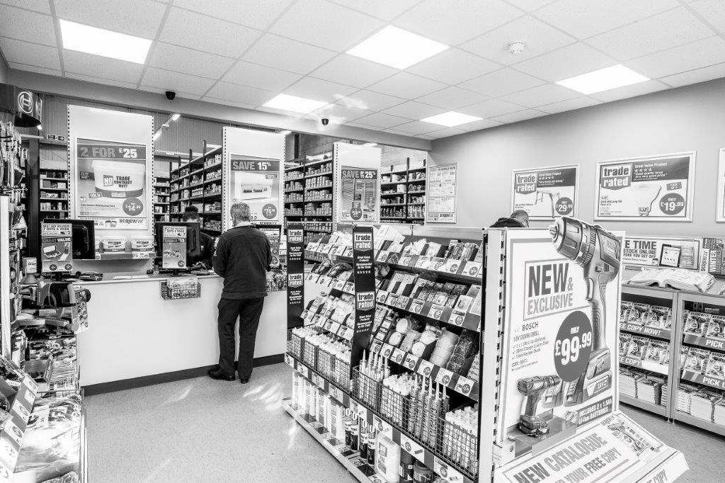 TowndoorLtd's tweet image. Black and White picture of @Screwfix store at #TheDyeworks
