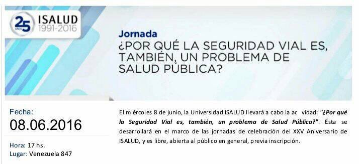 La Seguridad Vial tamb es un problema #SaludPublica @UISALUD
Nota Corina Puppo <a href="/AgenciaTelam/">Agencia Télam</a> telam.com.ar/notas/201606/1…