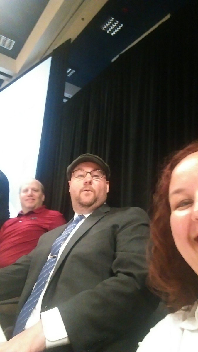 #avselfie from the stage - Future Trends panel with <a href="/JSrago/">Josh Srago</a> @BradfordBenn <a href="/tdalbright/">Tim Albright</a> #InfoComm16