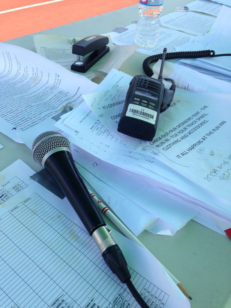 Last minute call in as announcer at VOC Meet