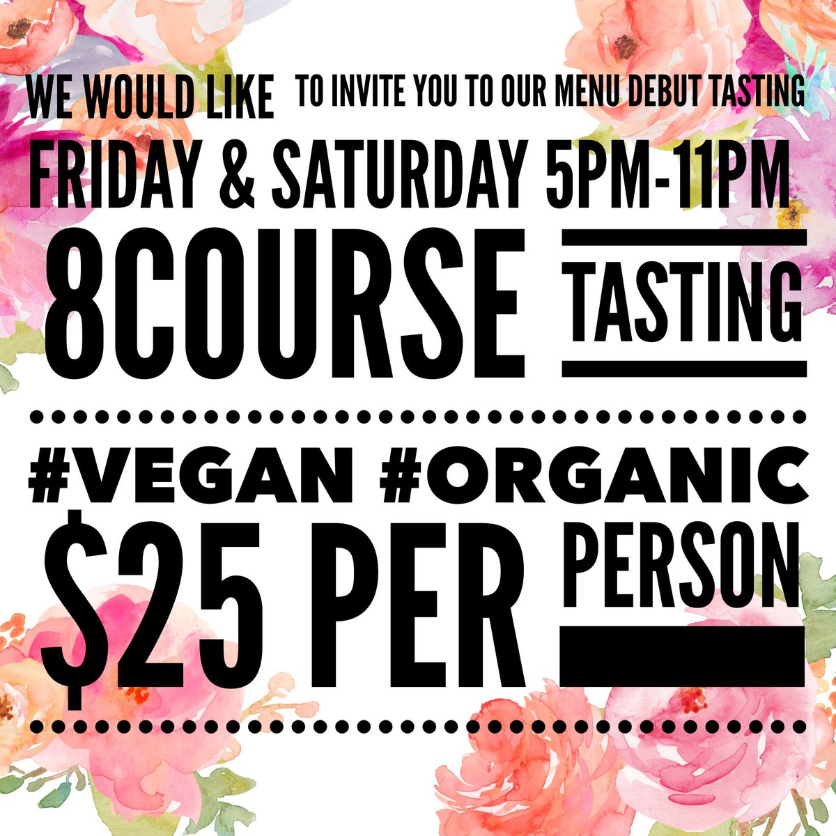 TheOrganicGrill's tweet photo. Please join us this weekend Friday & Saturday 5pm-11pm for our new menu tasting 25$ pp! #8course #tasting #organic https://t.co/KtqOr4YTBU