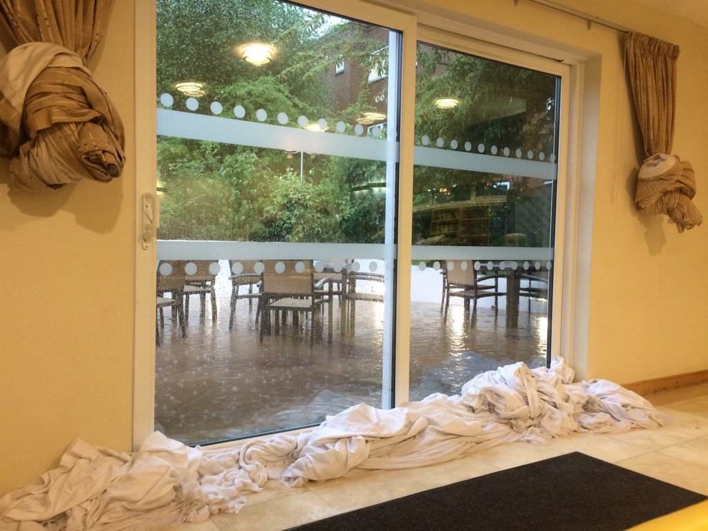 traceyjessup's tweet image. It is a bit wet at Cranfield #armageddon #raininginside