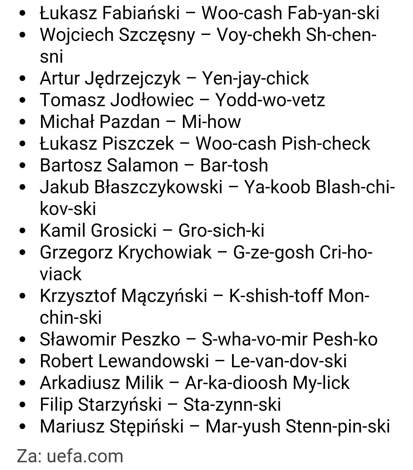 A on Twitter "In case you were wondering how to pronounce Polish footballers surnames 😂 Milik 😂