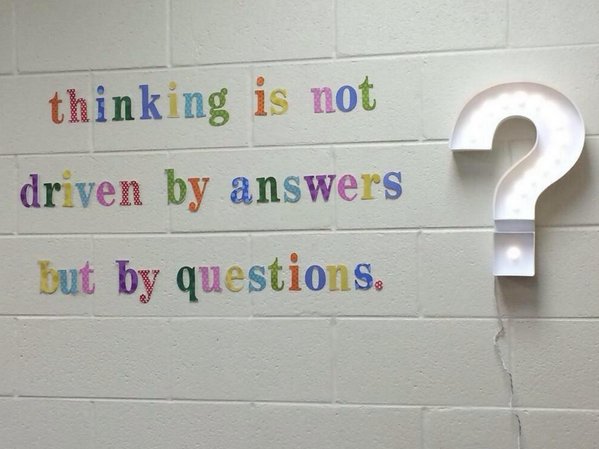 DrAAlston's tweet image. Better thinking involves asking questions, not seeking right answers. #suptchat #edchat  - @DavidGeurin