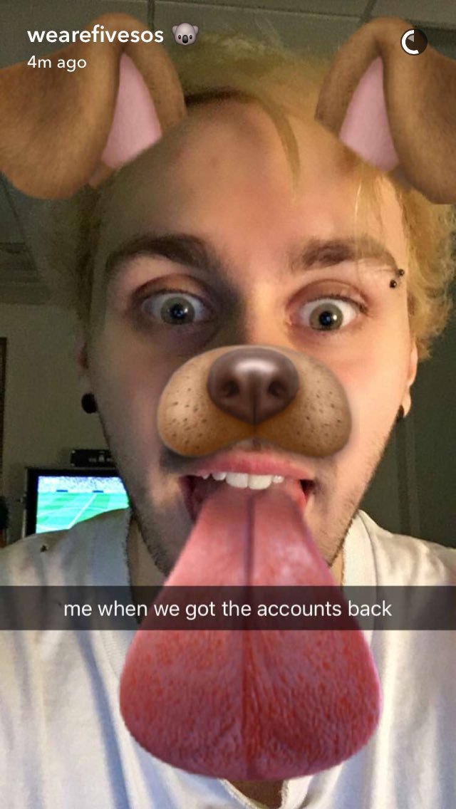 5SOSGlobal247's tweet photo. Michael on snapchat. Apparently they got their account back. https://t.co/SDyqZrbJk3
