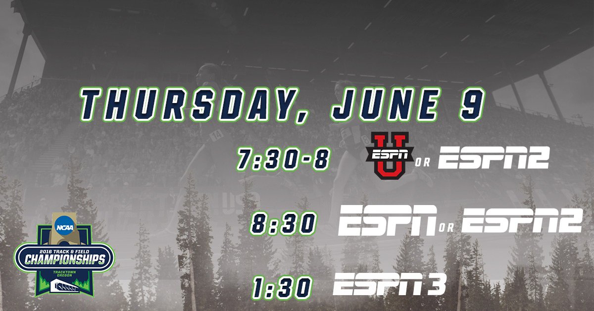 NCAATrackField's tweet image. 2016 #ncaaTF 📺 coverage has EXPANDED!

Action on @ESPN @ESPNU ESPN2. Field &amp;amp; multi event live coverage on @ESPN3