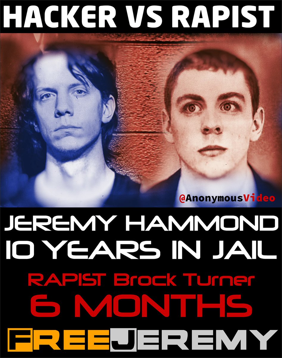 AnonymousVideo's tweet photo. ►UNITE AGAINST #RAPE CULTURE #BrockTurner ►Support Jeremy Hammond, official website https://t.co/y4DywrGP8h #FreeJeremy #Anonymous #Wikileaks #FemAnonFatal #FreeHacktics #Prison https://t.co/TejO2g65nx