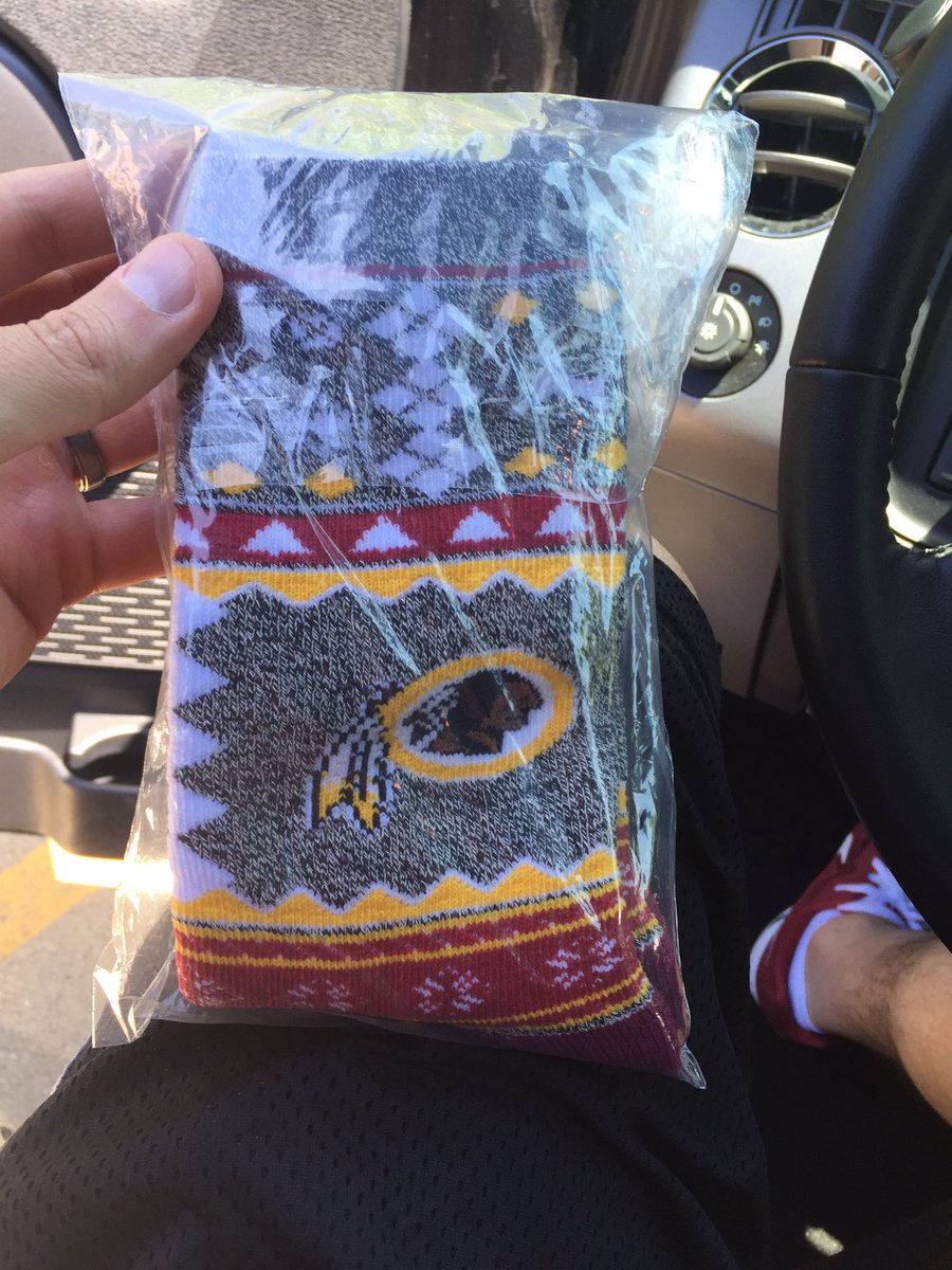 CoachProhm's tweet photo. One of favorite parts of camp! Campers gifts 2 coaches! Thanks 2 Jersey Commissioner 4 the Bigtime Redskins socks! https://t.co/Qhf1Dj4TDF