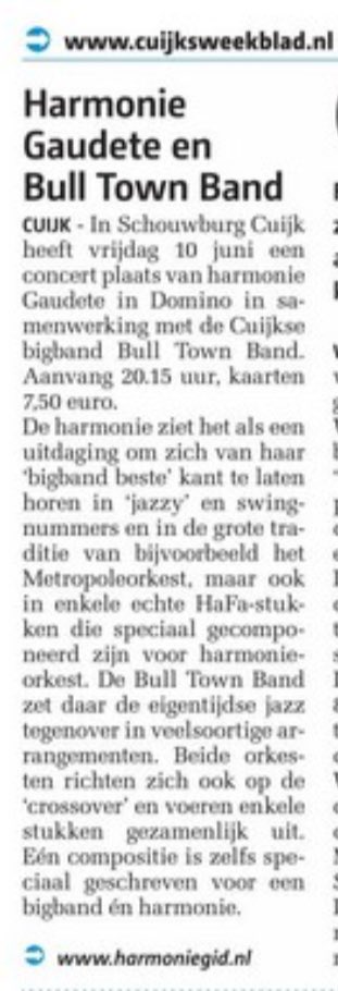 bulltownband's tweet photo. Lekker stukje in het Cuijks Weekblad! https://t.co/2uyMSSEokK