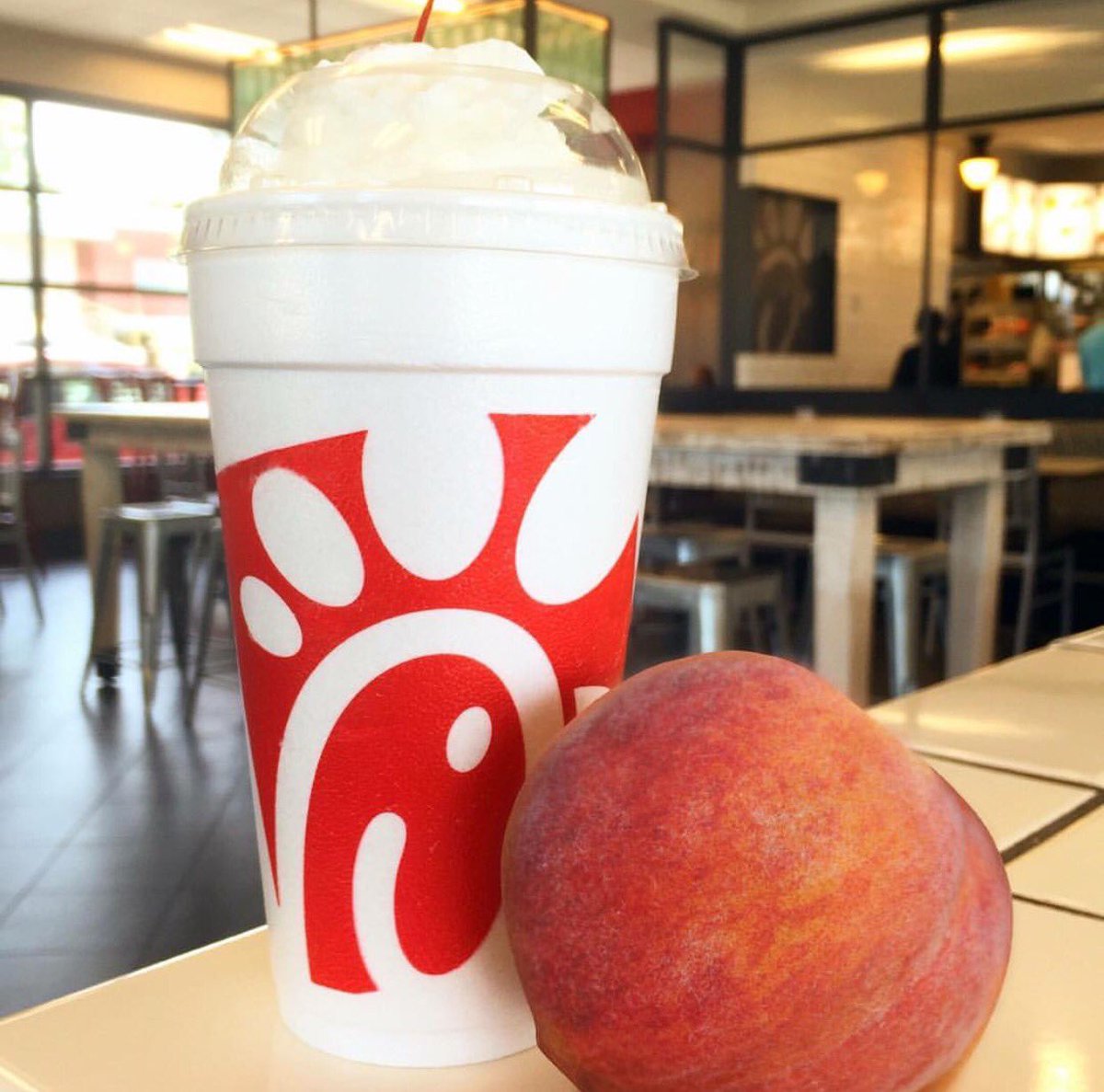 CFA_Cullman's tweet photo. It's back just in time for summer! The #PeachMilkshake #CFACullman #EatMorChikin #EnjoyMorPeachShake https://t.co/h2IibNTjES