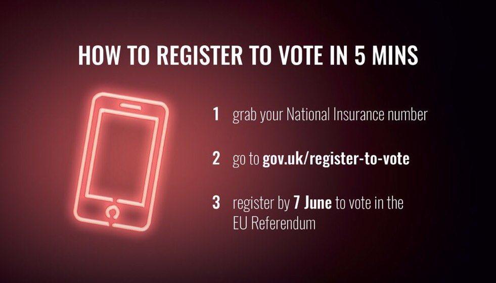 If you haven't register to vote in the #EUref, there are 4 hours left to do so. gov.uk/register-to-vo…