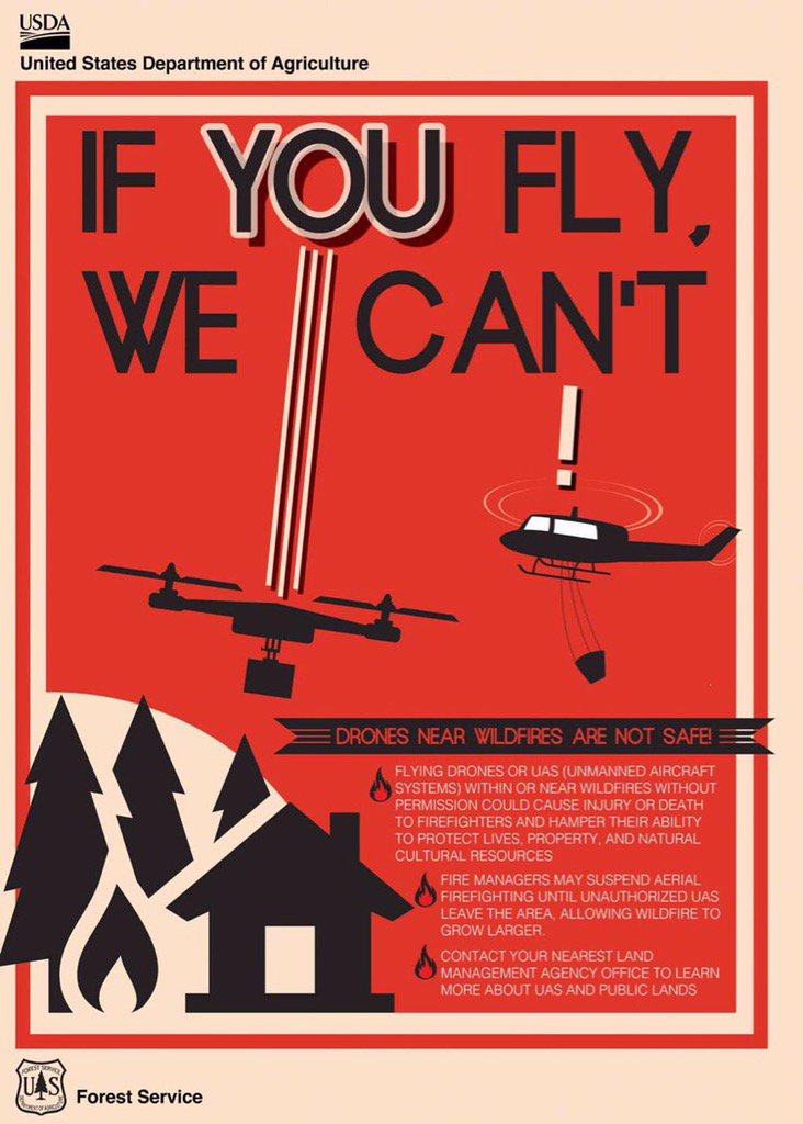 LAFDtalk's tweet photo. For the #AlpineFire and every #wildfire this year - @LAFD Reminds You: No Drones in Fire Zones. If You Fly, We Can't https://t.co/FkFYNZlOkF