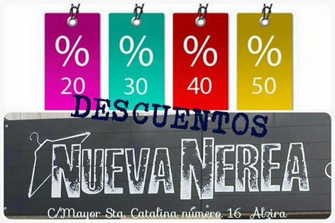AlziraComercio's tweet photo. #LIMIT12HORES En Nueva Nerea Moda​ descomptes del 20%, 30%, 40% i 50%!!!!!! https://t.co/aNUIm5QNey