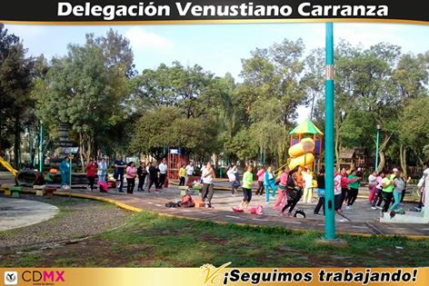 A_VCarranza's tweet image. Activación Física Comunitaria, en el Parque de los Periodistas Ilustres, en Plaza África y en escuela 5 de Mayo.