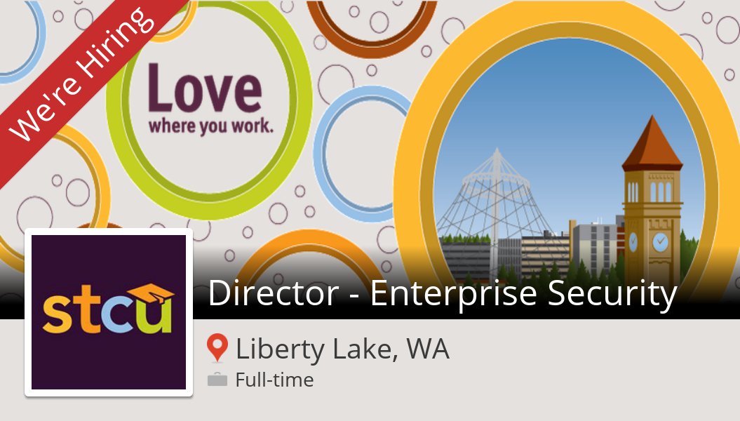 amaya30's tweet photo. #STCU: #Director - Enterprise #Security in #LibertyLakeWA #job https://t.co/F57tl3eIv0 #STCU #jobs #stcujobs https://t.co/En2Ii1cbmd