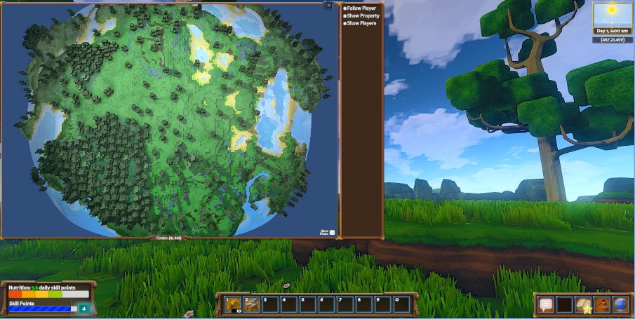 StrangeLoopGame's tweet photo. Basic "biome" support in, here I have densely populated forest next to grasslands with fewer trees. https://t.co/YNABQujyia