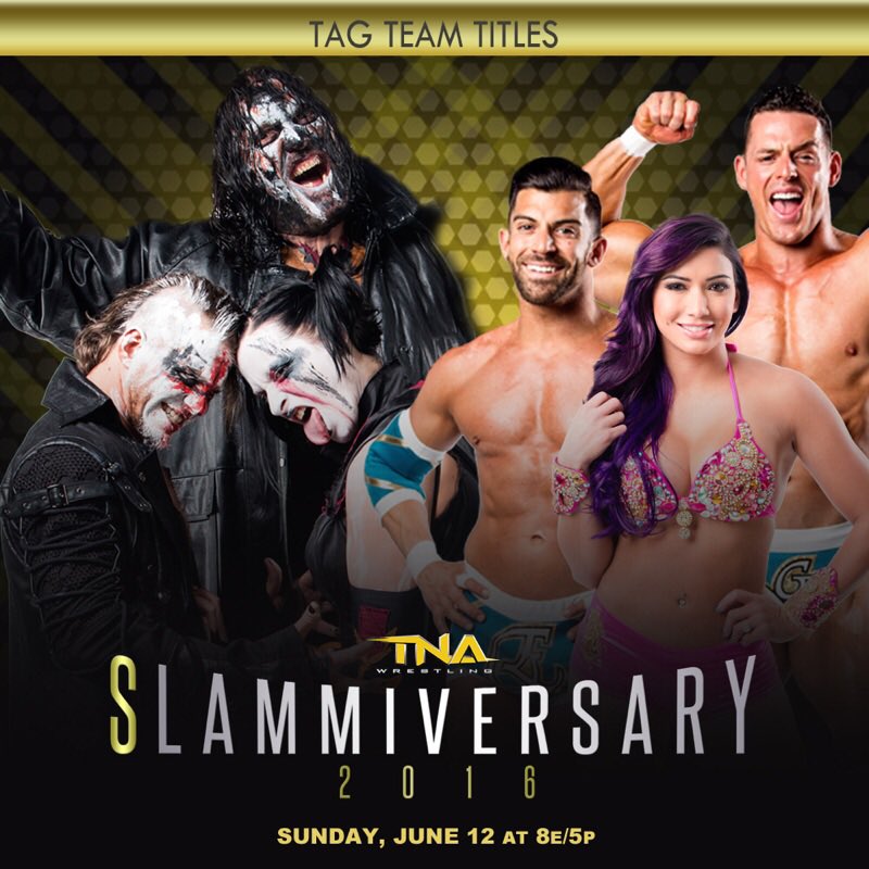 MrPEC_Tacular's tweet photo. #DECAY has run roughshod thru TNA.

SUNDAY at #SLAMMIVERSARY, they taste DEFEAT.

#BroMans + @RaquelTNA = #3xCHAMPS! https://t.co/dpiAZ80Xei