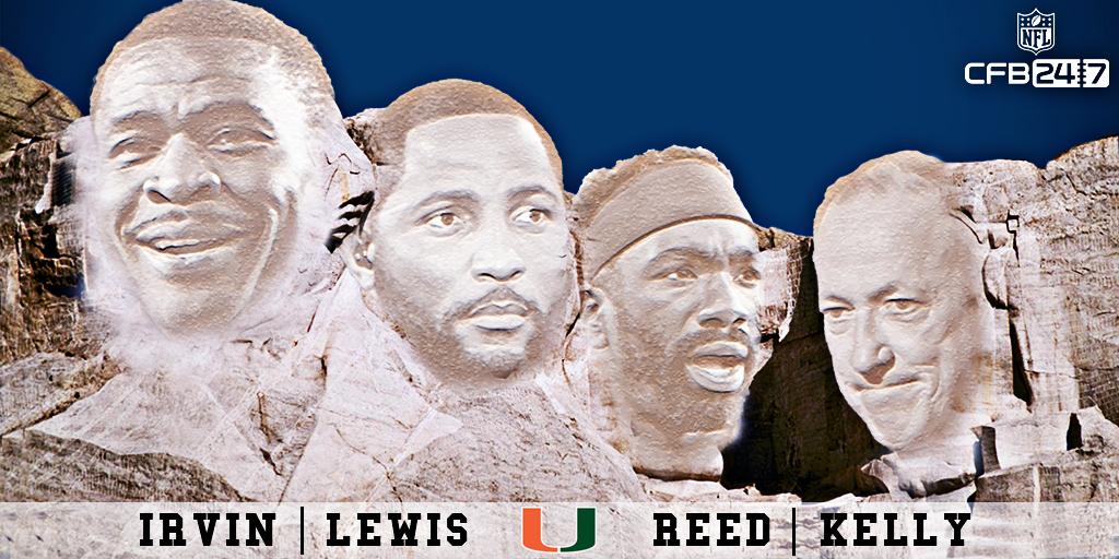 NFLDraft's tweet photo. Only 8 schools have produced more @NFL players than @CanesFootball.

Miami's Mt. Rushmore: https://t.co/XW1RMTkd3i https://t.co/NIu1i1P0la