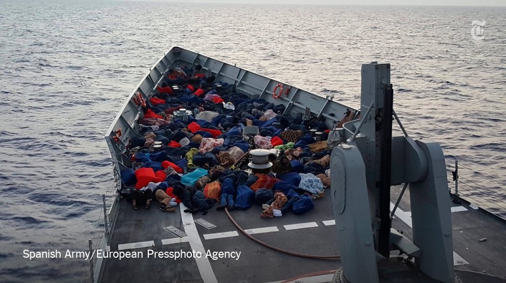 nytimes's tweet photo. Over eight days in May 2016, nearly 1,000 people drowned in the central Mediterranean https://t.co/A1F2di1jq2 https://t.co/78Kkekrti6