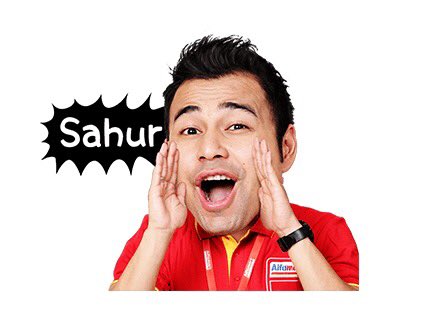 alfamart's tweet photo. Siapa yg sudah selesai sahurnya? ayo unduh sticker @RaffiAhmadLagi di Line #PakRahmatHariKe3 #Alfamart https://t.co/9YjXOr1IvF