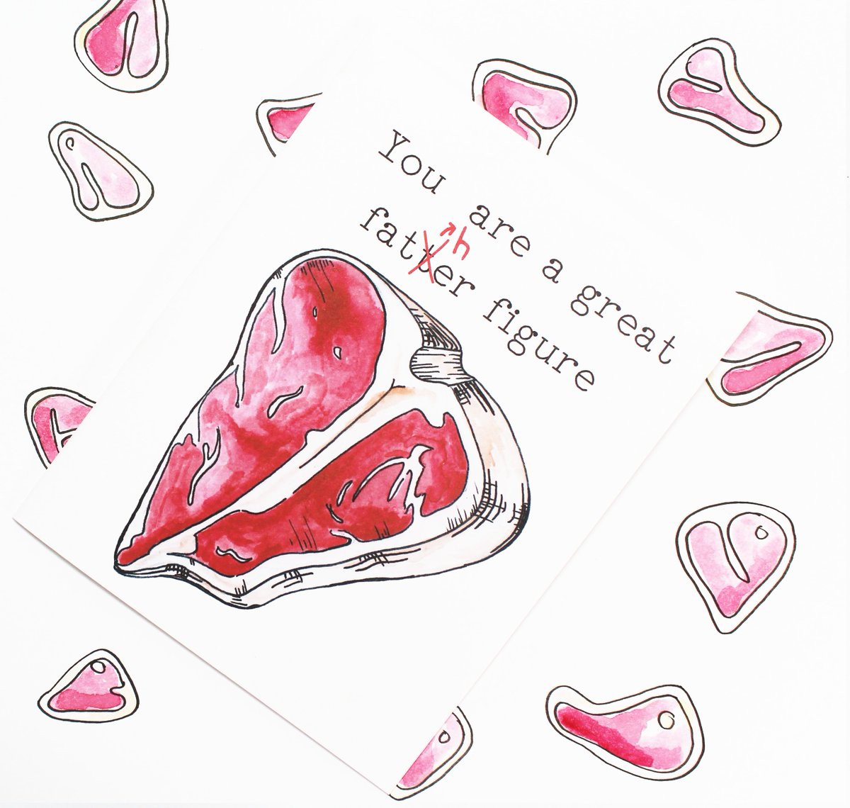 GreetsDesigns's tweet photo. #Dads #love #steak right? A bit more #cheeky than my usual #cards, but who said cheekiness was bad? #fathersday https://t.co/F6AIahWacr