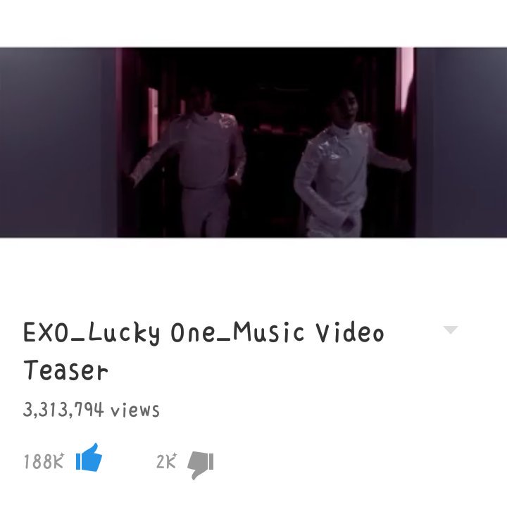 SMent_EXO's tweet photo. 160608 #EXO Lucky One and Monster Music Video Teaser has reached 3 Million Views https://t.co/A4fHeBWsz2