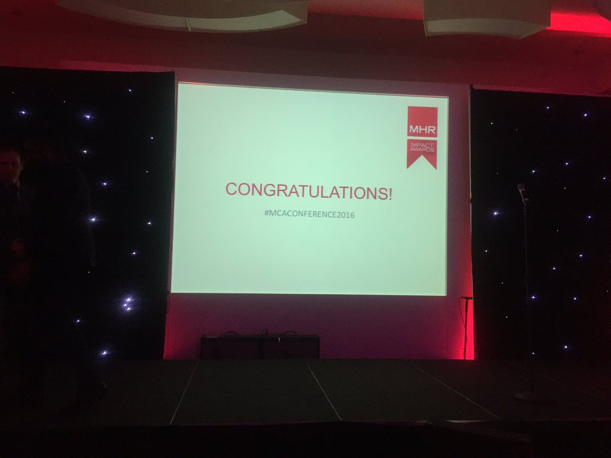 mhr_solutions's tweet photo. Well done to all of our MHR Impact Award winners....now time to celebrate!!! #mcaconference2016 https://t.co/c4mXDhxl7s