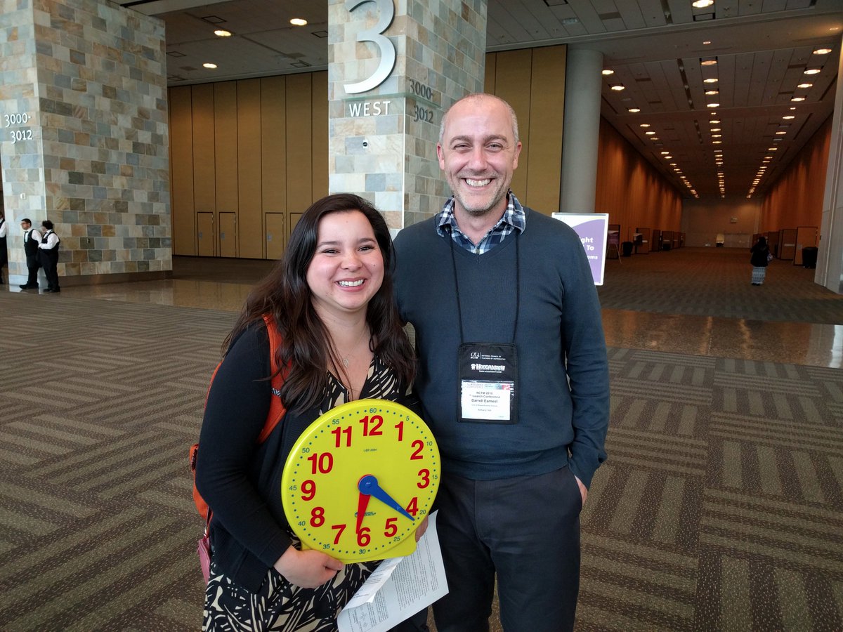 ClockWorkMath's tweet image. .@UMassAmherst grad student Alicia C. Gonzales presenting at @NCTM on students&apos; interpretation of the clock!