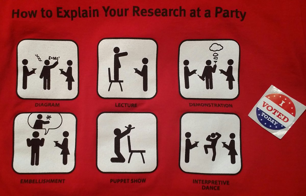 LikeGolfCaddy's tweet image. While voting, met a lovely woman who had her students "interpretively dance" electron spin states. #TshirtTalk