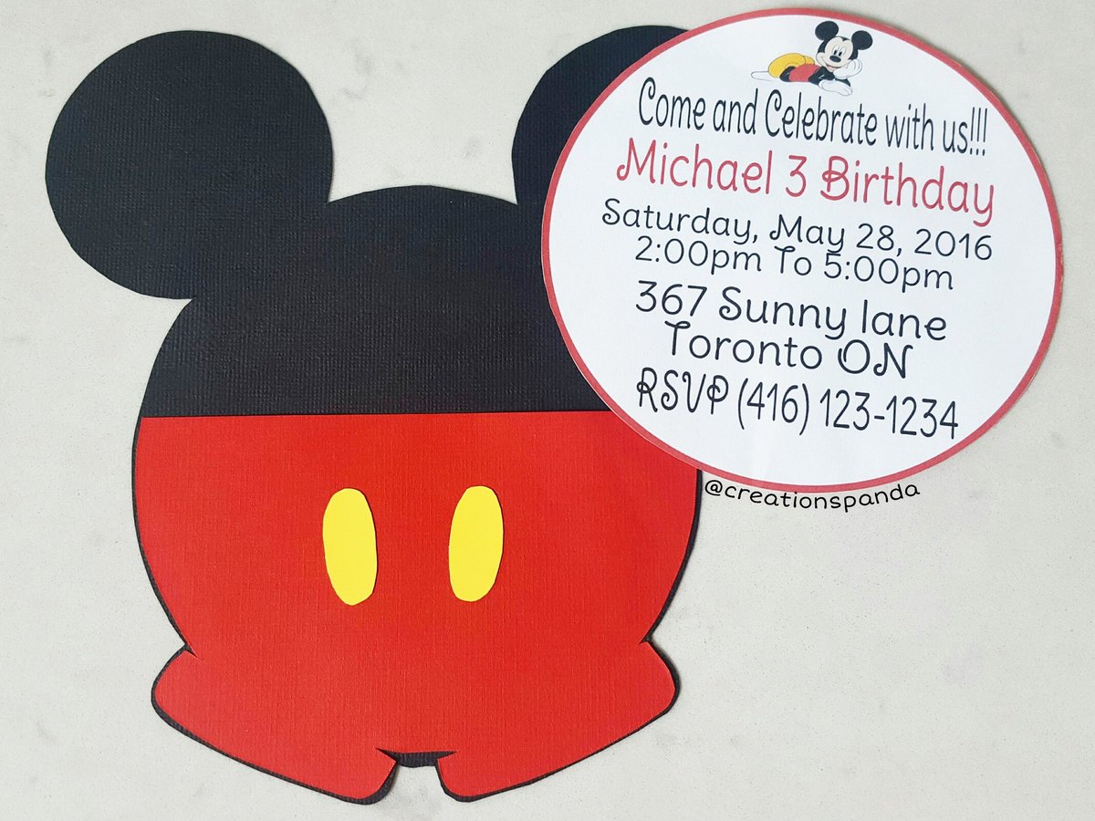 creationspanda's tweet photo. Mickey Mouse Party Invitations! 
#CreationsPanda #Custom #MickeyMouse #handmade #KidsParty #PartyFavors #GTA https://t.co/wZYXqgiaEw