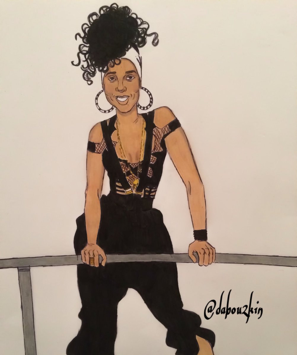 Dabou2kin's tweet photo. @aliciakeys in common 🎤👊🏾🎨 by myself https://t.co/9EsQBpd457