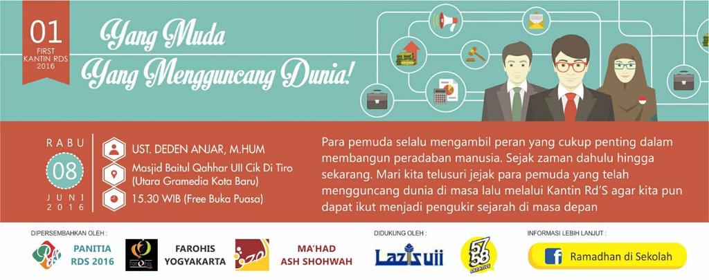 AshShaff6C's tweet photo. Today! 👉 Kantin RdS
「Yang Muda, Yang Mengguncang Dunia」dengan Ust. Deden Anjar
🏠Masjid UII Utara Gramedia
⌚15:30 WIB https://t.co/6ZnSw9Mncw