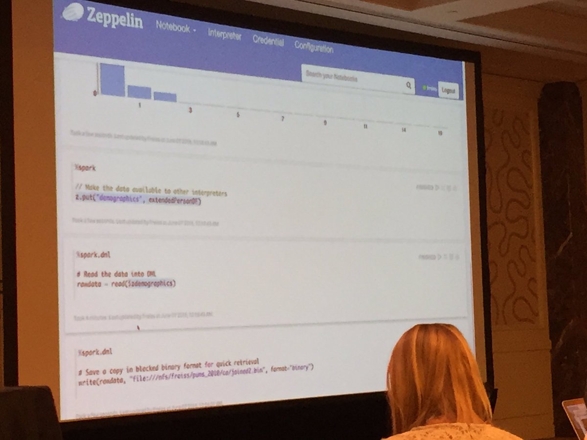 lresende1975's tweet image. Fred is demoing Apache SystemML native integration with Apache Zeppelin notebooks #ApacheSystemML #ApacheZeppelin