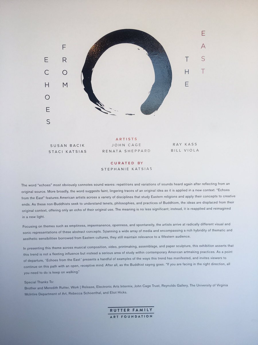 BrotherRutter's tweet image. Echoes From The East - great show!  Bill Viola and John Cage videos are spectacular!  #rutterfamilyartfoundation