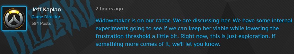 OverwatchGG's tweet photo. Changes on Widowmaker are being tested internally. https://t.co/bpt19nnEXa https://t.co/3tEsVo7EZ9