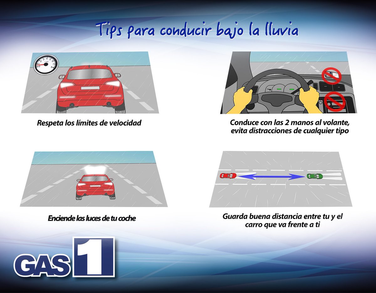 Gas1Oficial's tweet photo. #Gas1 te cuida, queremos que en esta temporada de lluvias tomes las medidas necesarias.  #ConduceConCuidado https://t.co/CkRyd15Rta