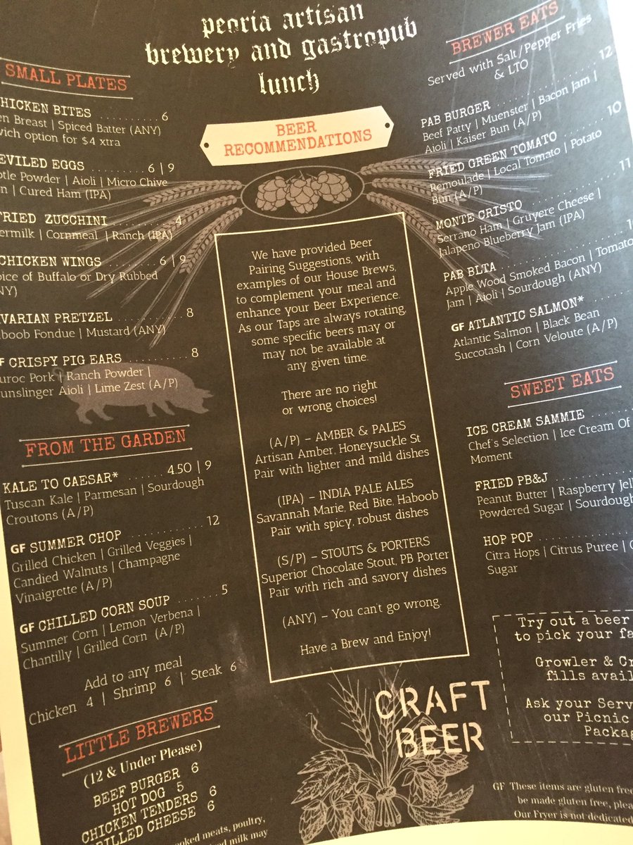 PeoriaCraftBrew's tweet photo. New summer menu is available. Dinner at 4! @azfoodnwine @azfoothillsfood @AZCraftBrewers @SWBreweries #devourphx https://t.co/X3RaUn27gg