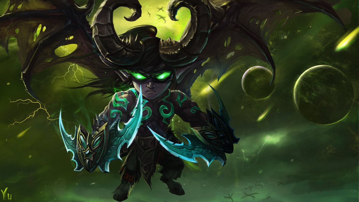 Ulkhror's tweet photo. I found that cute &amp; amazing #Illidan #fanart by 包饼鸭子 (2015)
Fun! ;) @Warcraft @BlizzHeroes
https://t.co/tdgu9kTZM1 https://t.co/bVZKyLrRpH