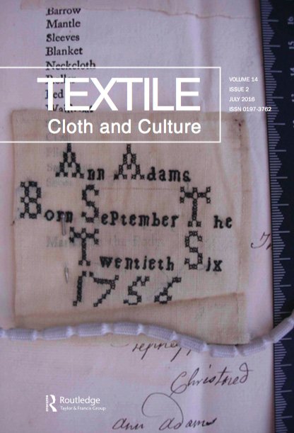 TextileRout's tweet image. Cover for @TandFEditors  TEXTILE 14.2 Emotional Textile looks fabulous...