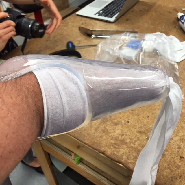 massimpactyvr's tweet photo. Thanks to our team @BPCProsthetics for the most recent socket fitting for Danny yesterday! #massimpact #Cybathlon https://t.co/heimWycC47