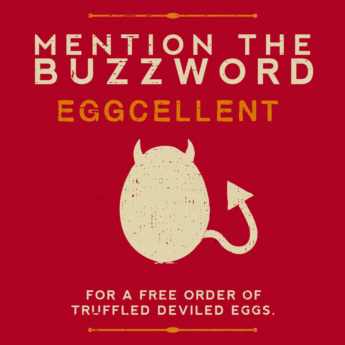 ThePantryLR's tweet photo. Mention the BUZZWORD "eggscellent" &amp; get a free order of our truffled deviled eggs.*

*1 per table please https://t.co/1hTOKnTeAC