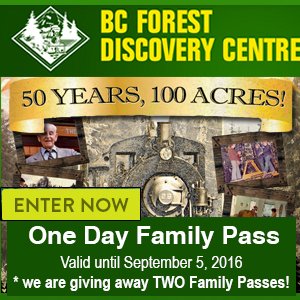 CONTEST! WIN One Day Family Pass BCForest Discovery Centre! tastetheisland.ca/Cowichan/conte…