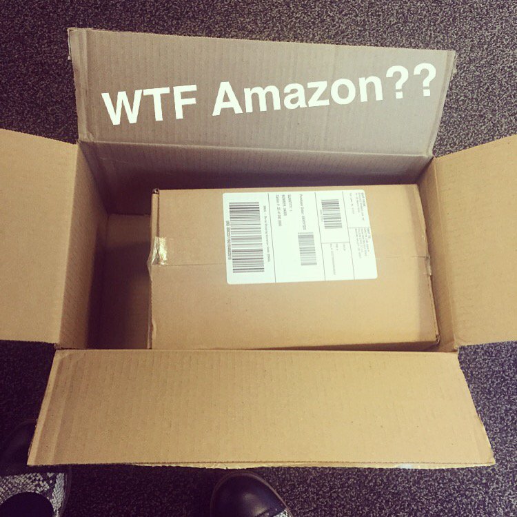 moegadishu's tweet photo. WTF @amazon? Did you really need to put this sealed box inside another sealed box? #wastefulpackaging https://t.co/5d3LJz4xEL